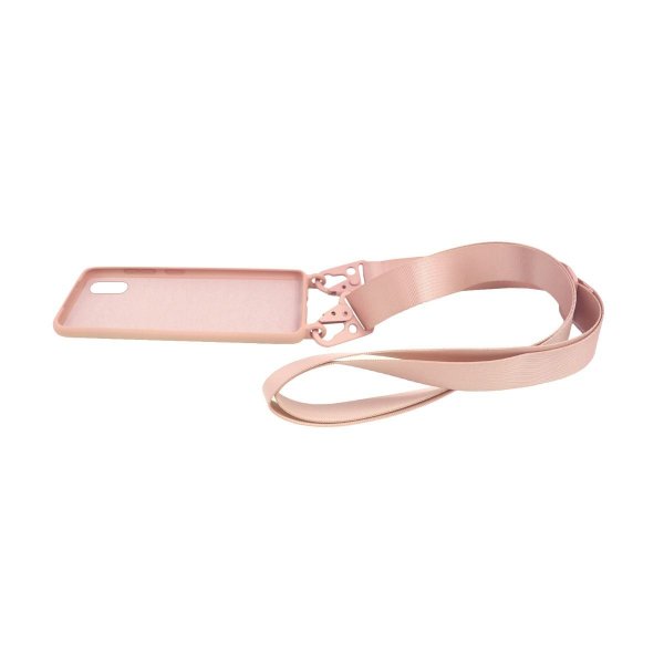 iPhone X/iPhone Xs Skal Silikon med Halsband Rosa