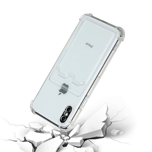 iPhone X/iPhone Xs Skal Korthållare Stöttåligt Transparent