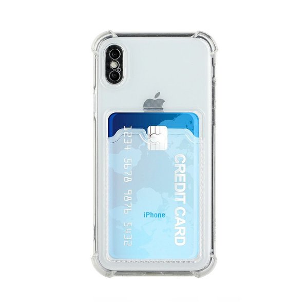 iPhone X/iPhone Xs Skal Korthållare Stöttåligt Transparent