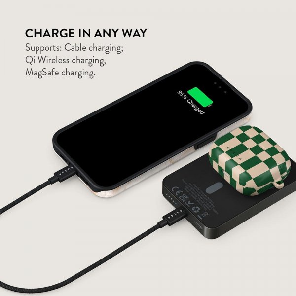 Burga Powerbank MagSafe 5000 mAh Ivy League Metallgrå