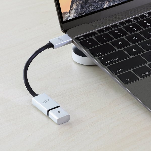 Just Mobile Adapter USB-C Till USB AluCable Svart Silver