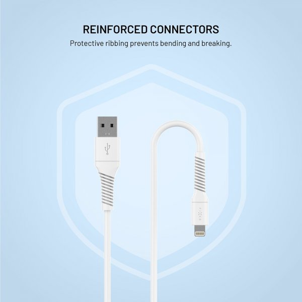 Fixed Kabel Liquid Silicone USB-A/Lightning 1.2m Vit