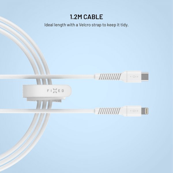 Fixed Kabel Liquid Silicone USB-C/Lightning 1.2m Vit