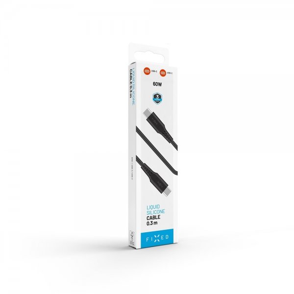 Fixed Kabel Liquid Silicone USB-C/USB-C 0.3m Svart