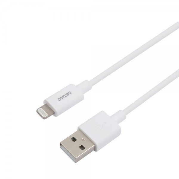 Deltaco Kabel USB-A Cable with Lightning Connector 1m Vit