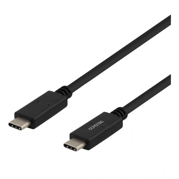 Deltaco Kabel USB-C till USB-C 1 meter Svart