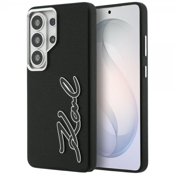 Karl Lagerfeld Samsung Galaxy S26 Ultra Skal Metal Logo Grained Svart