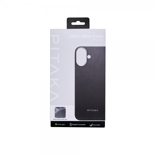 Pitaka iPhone 16 Skal Ultra-Slim Case MagSafe Black/Grey Twill
