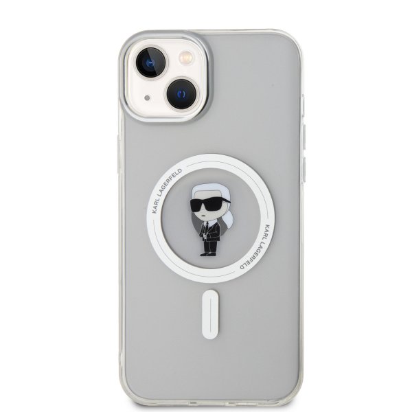 Karl Lagerfeld iPhone 15 Plus Skal Ikonik MagSafe Transparent