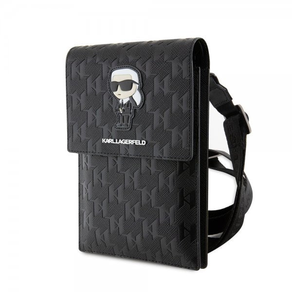 Karl Lagerfeld Wallet Phone Pouch Monogram Ikonik Svart