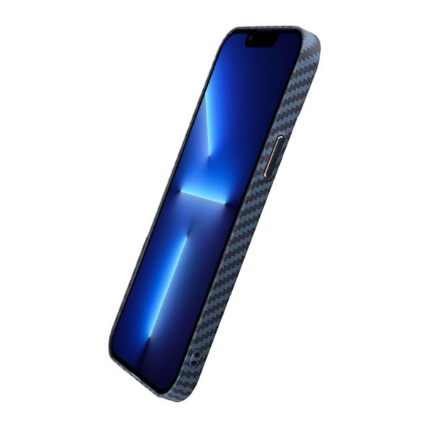 iPhone 12 Pro Max Skal Kolfibermönster Blå