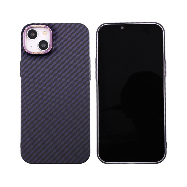 iPhone 14 Plus Skal Kolfibermönster Lila