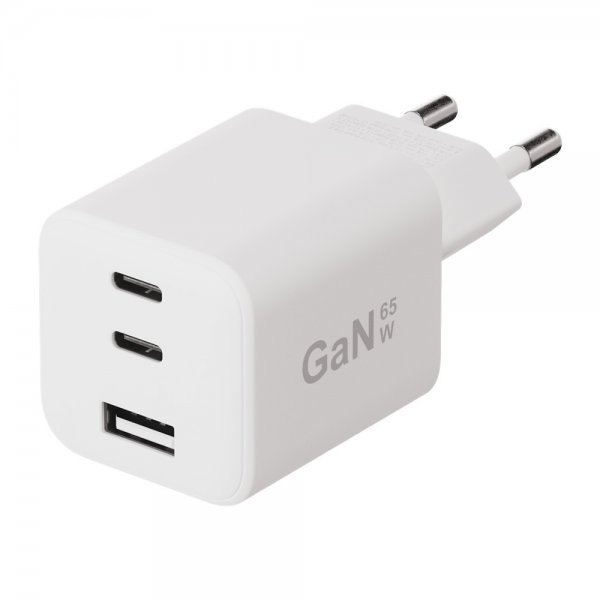 X2O Laddare 65W Trippel USB-C/USB-A GaN Vit