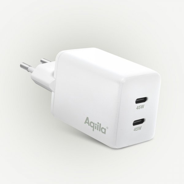 Aqiila Laddare Chargebird W45 GaN 45W Vit
