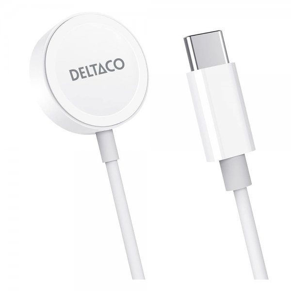 Deltaco Laddare för Apple Watch USB-C 1m Vit