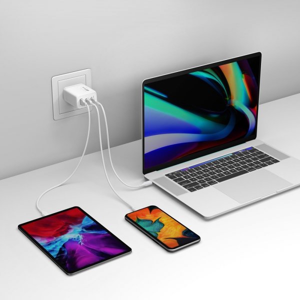 GP Laddare GaN PD 65W 2xUSB-C + 1xUSB-A