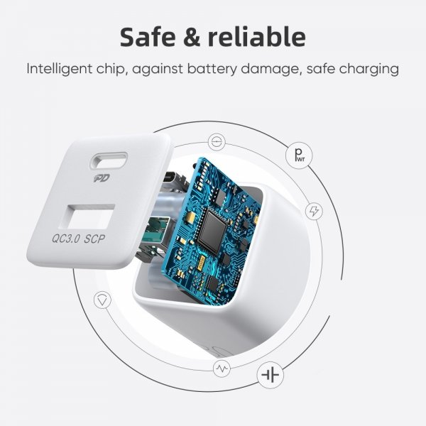 Joyroom Laddare JR-QP303 USB-C+USB-A 30W