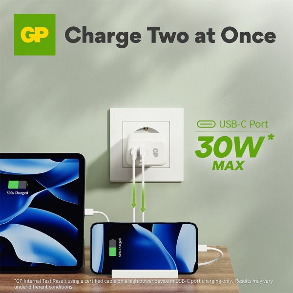 GP Laddare PD 30W USB-A + USB-C