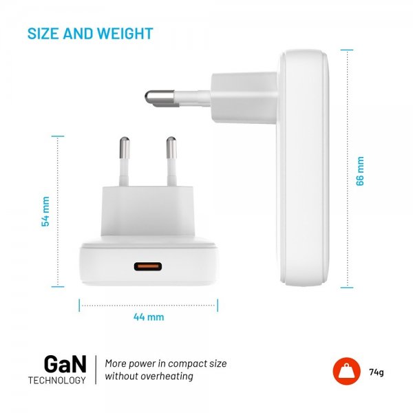 Fixed Laddare Slim GaN 30W 1xUSB-C