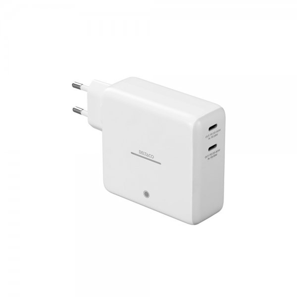 Deltaco Väggladdare med inbyggd Powerbank USB-C GaN 60W 9600 mAh