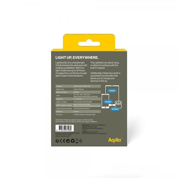 Aqiila Lightbird BL10 Campinglampa med Powerbank