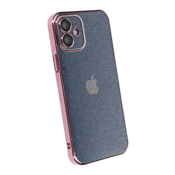 iPhone 11 Skal Glitter Transparent Stöttåligt Rosa