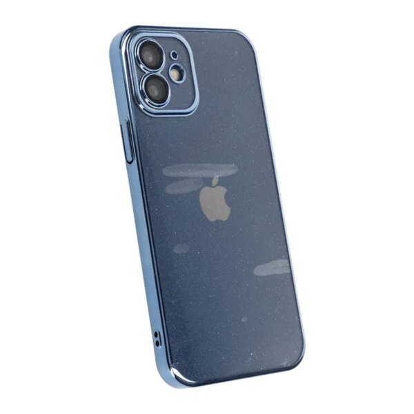 iPhone 12 Skal Glitter Transparent Stöttåligt Blå