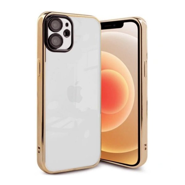 iPhone 12 Skal Glitter Transparent Stöttåligt Guld