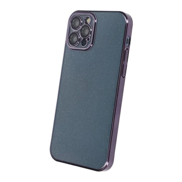 iPhone 12 Pro Skal Glitter Transparent Stöttåligt Lila