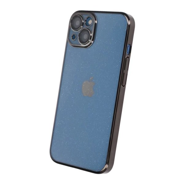 iPhone 13 Skal Glitter Transparent Stöttåligt Svart