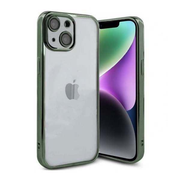 iPhone 14 Skal Glitter Transparent Stöttåligt Grön