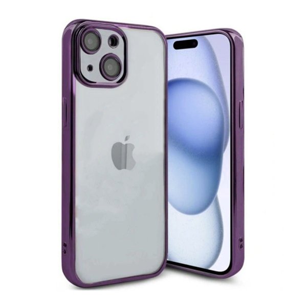 iPhone 15 Skal Glitter Transparent Stöttåligt Lila