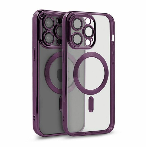 iPhone 12 Pro Max Skal Glitter Transparent MagSafe Lila