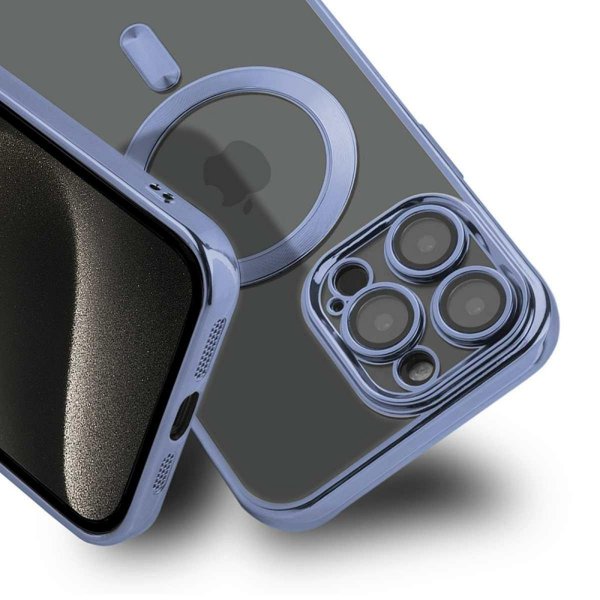 iPhone 14 Pro Max Skal Glitter Transparent MagSafe Blå
