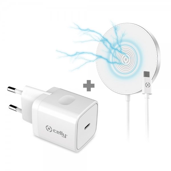 Celly Kit Wall Charger+Magnetic Wireless Charger MagSafe