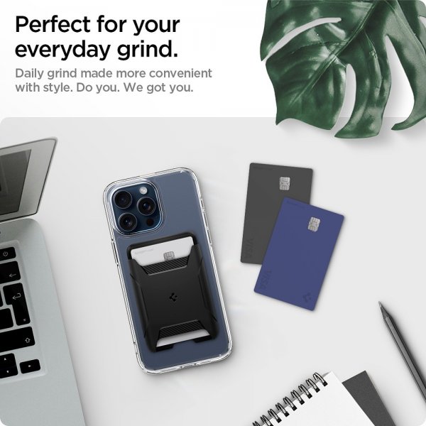 Spigen MagSafe Korthållare Rugged Armor 3 Cards MagFit Svart