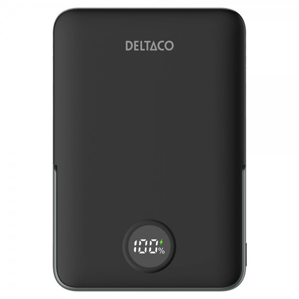 Deltaco MagSafe Powerbank med Stativ 5000 mAh 20W Svart