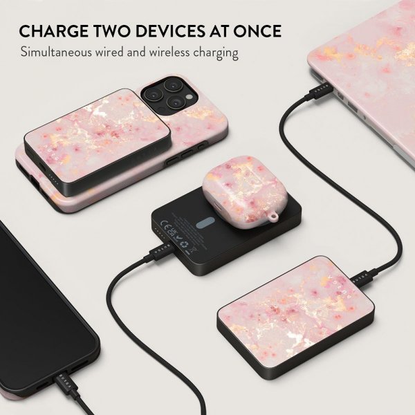 Burga Powerbank MagSafe 5000 mAh Golden Coral Metallgrå
