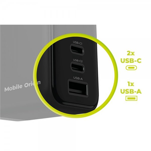 Mobile Origin Laddare med Display GaN 65W