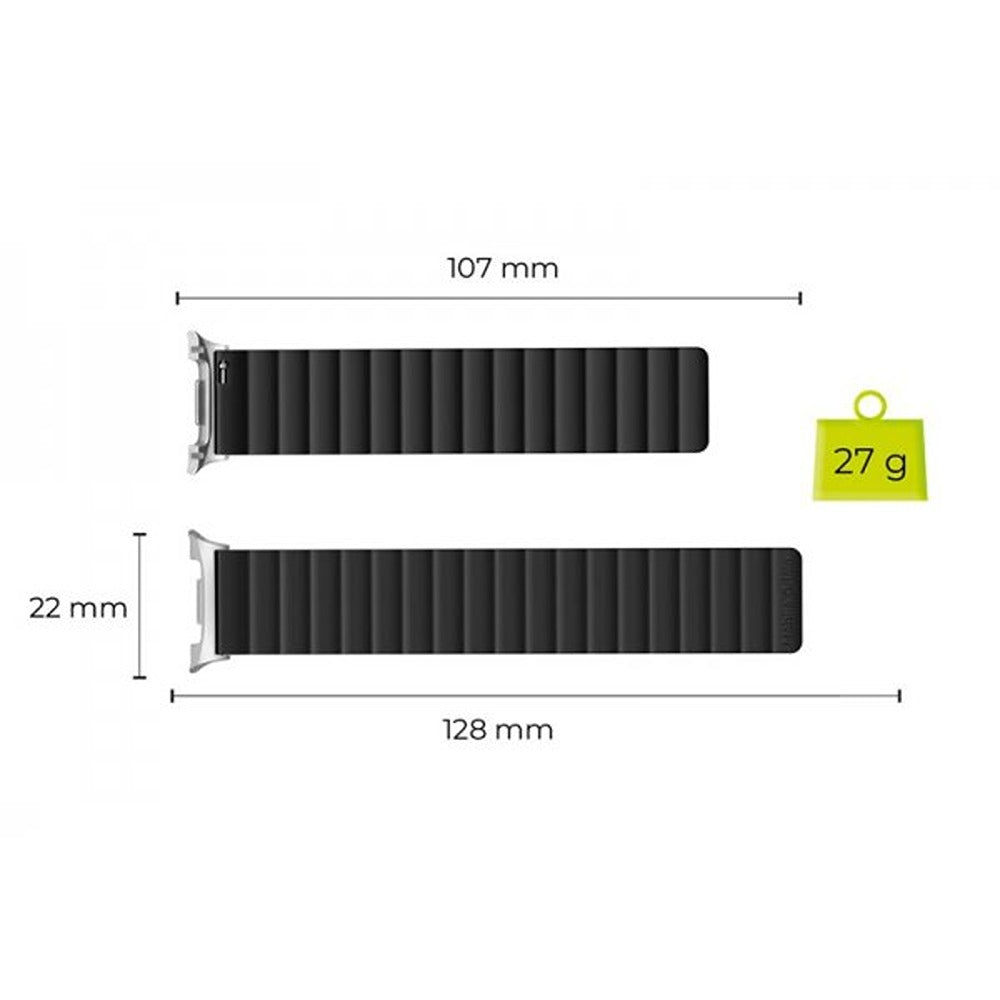 Mobile Origin Samsung Galaxy Watch 8/9 40/44mm/Classic 46mm Armband Easy Strap Magnetic Svart
