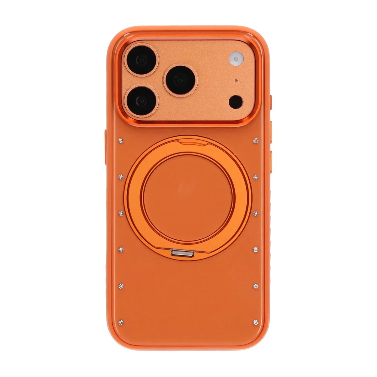 iPhone 17 Pro Max/iPhone 18 Pro Max Skal MagSafe-stativ Strass Orange