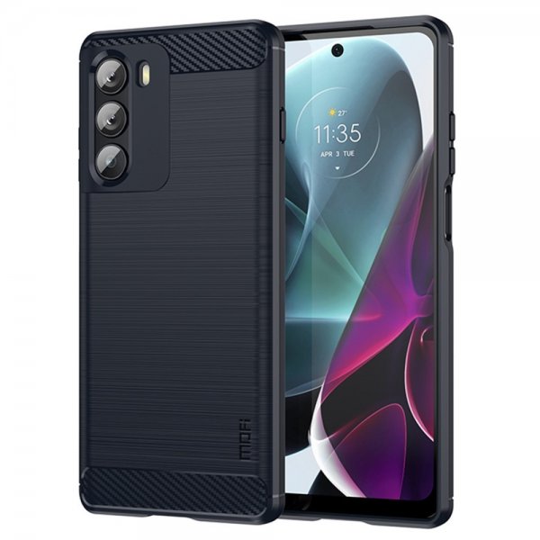 Mofi Motorola Moto G200 Skal Borstad Kolfibertextur Blå