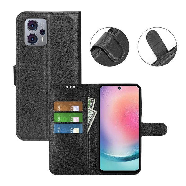 Motorola Moto G23 Fodral med Stativ Svart
