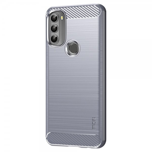 Mofi Motorola Moto G71 5G Skal Borstad Kolfibertextur Grå