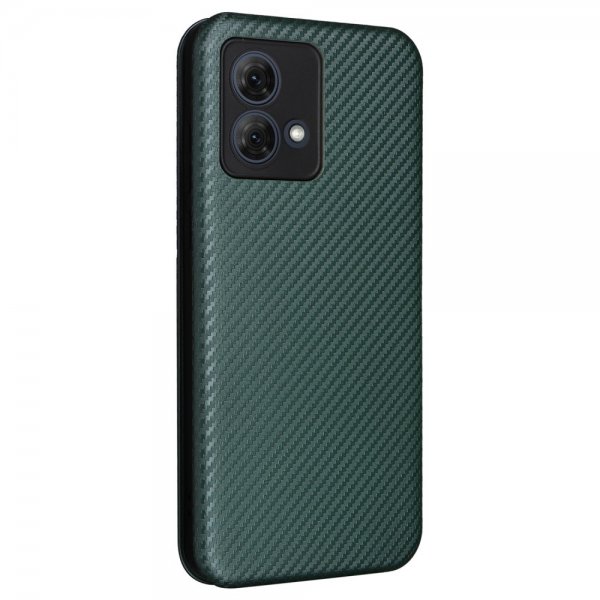 Motorola Moto G84 Fodral Kolfibertextur Grön