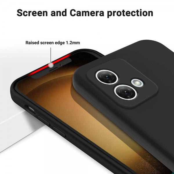 Motorola Moto G84 Skal med Strap Silikon Svart