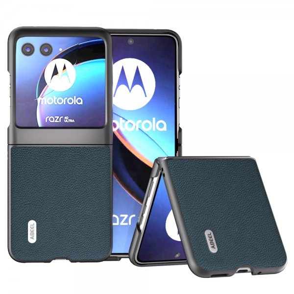 ABEEL Motorola Razr 40 Ultra Skal Äkta Läder Grön