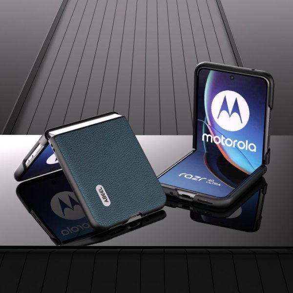 ABEEL Motorola Razr 40 Ultra Skal Äkta Läder Grön