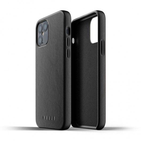 Mujjo iPhone 12/iPhone 12 Pro Skal Full Leather Case Svart