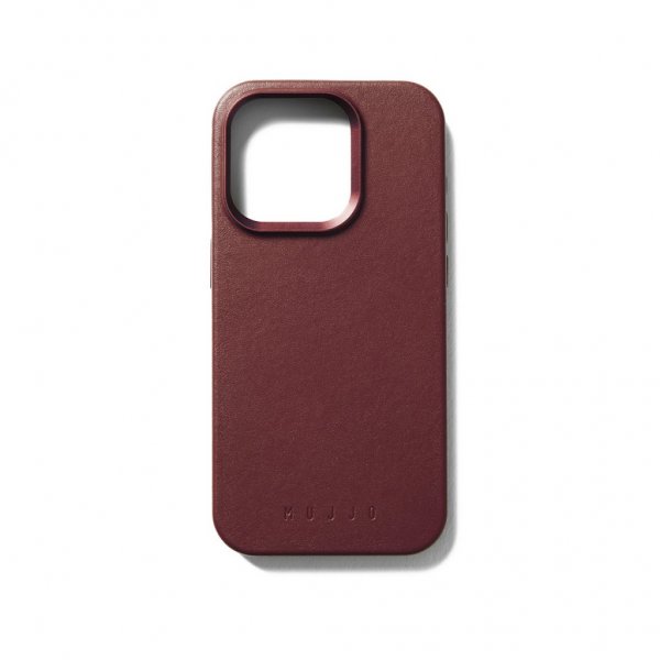 Mujjo iPhone 15 Pro Skal Full Leather Case MagSafe Burgundy